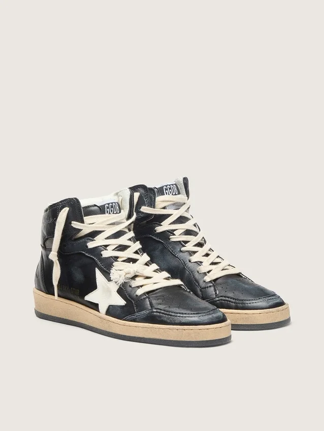 Sky-Star da donna in nappa nera con stella bianca