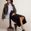 Sky-Star da donna in nappa nera con stella bianca