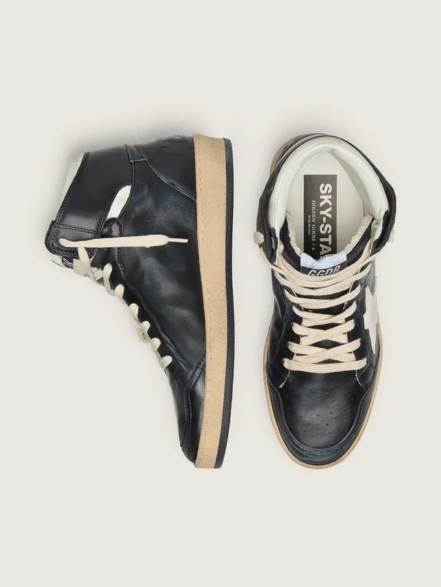 Sky-Star da donna in nappa nera con stella bianca