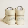 Sky-Star da donna in pelle con stella in pelle azzurra e linguetta sul tallone bianca