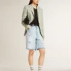 Sky-Star da donna in pelle con stella in pelle azzurra e linguetta sul tallone bianca