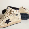 Sky-Star da uomo in nylon color crema e pelle con stella in pelle scamosciata blu
