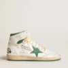 Sky-Star in pelle bianca con stella in pelle verde