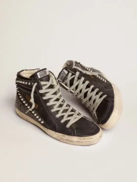 Slide da donna nere con borchie
