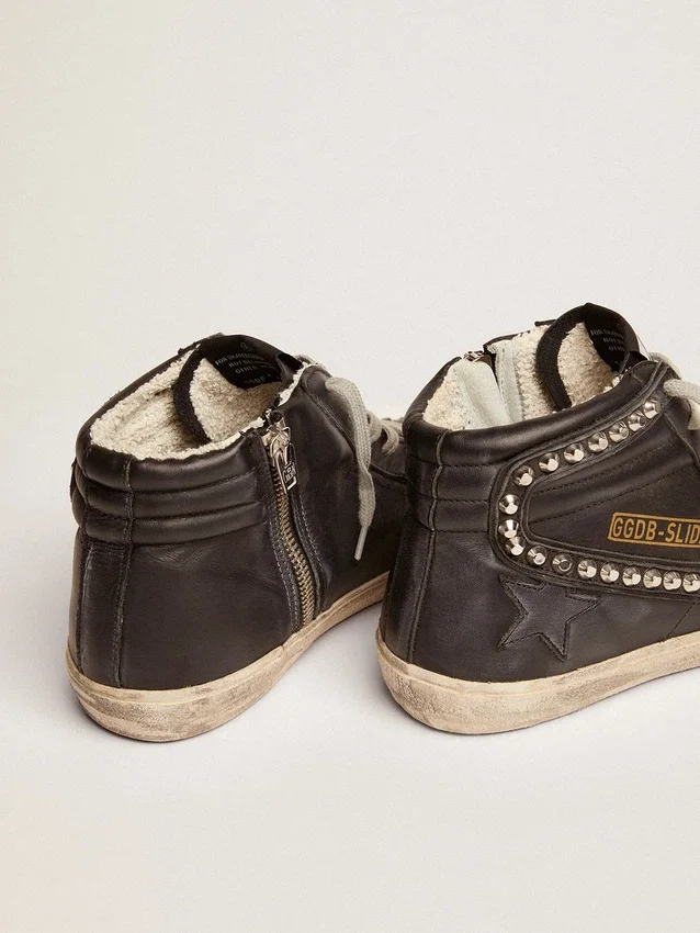 Slide da donna nere con borchie