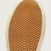 Slide in beige con stella e striscia in pelle rosa metallizzata