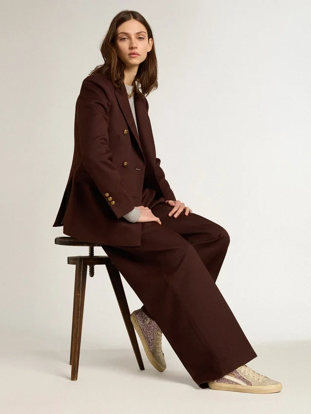 Slide in glitter lilla con stella in pelle bianca e dettagli luccicanti