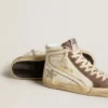 Slide in nappa con stella glitterata e inserti in vernice