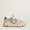 Sneaker da donna con Running Sole impreziosita da cristalli Swarovski e stella color avorio
