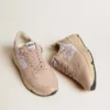 Sneaker da donna con Running Sole in mesh e nabuk con stella in pelle metallizzata argento