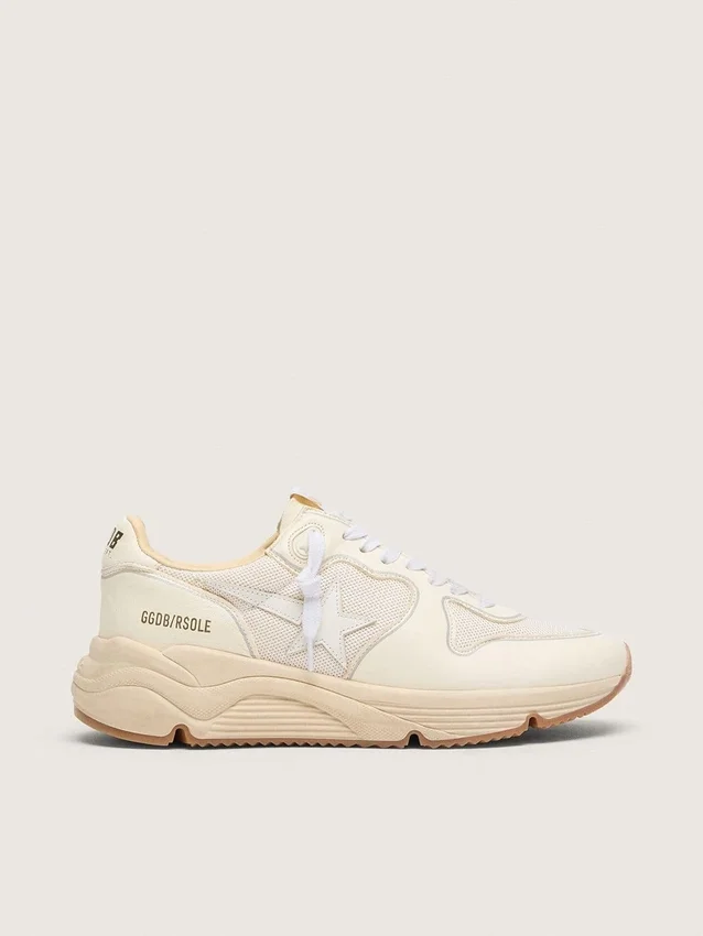Sneaker da donna con Running Sole in mesh e nappa bianca