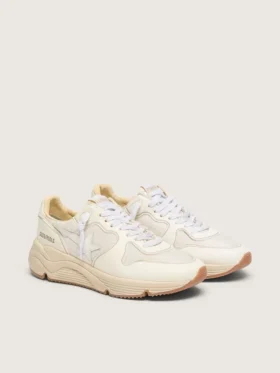 Sneaker da donna con Running Sole in mesh e nappa bianca