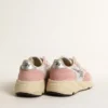 Sneaker da donna con Running Sole in mesh grigio e pelle scamosciata con stella glitterata argento