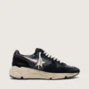 Sneaker da donna con Running Sole in nappa e pelle scamosciata nere