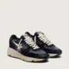 Sneaker da donna con Running Sole in nappa e pelle scamosciata nere