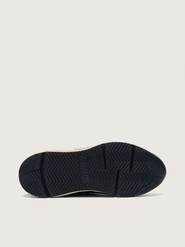 Sneaker da donna con Running Sole in nappa e pelle scamosciata nere