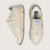 Sneaker da donna con Running Sole in nylon color crema e pelle con stella in pelle verde
