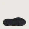 Sneaker da donna con Running Sole in nylon color crema e pelle con stella in pelle verde