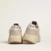 Sneaker da donna con Running Sole in nylon e pelle scamosciata, con stella stampata argento e linguetta in pelle sul tallone