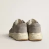 Sneaker da donna con Running Sole in pelle scamosciata grigia, stella in pelle scamosciata grigia e linguetta sul tallone