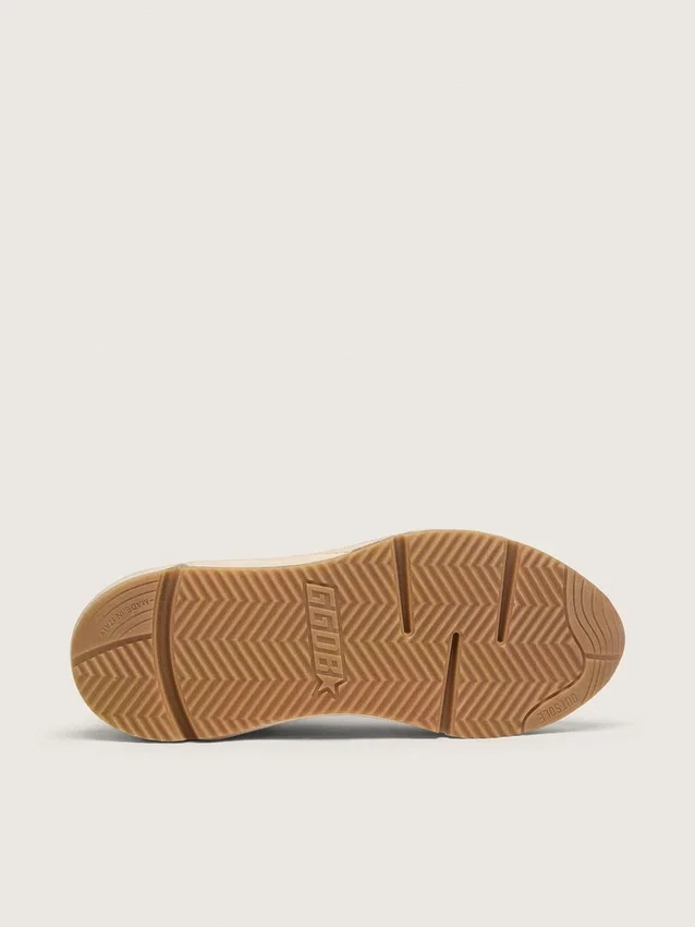 Sneaker da uomo con Running Sole in mesh e nappa bianca