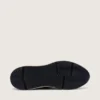 Sneaker da uomo con Running Sole in nappa nera e pelle scamosciata con stella bianca