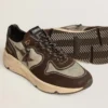 Sneaker da uomo con Running Sole in nylon e pelle scamosciata, con stella stampata e linguetta sul tallone in pelle
