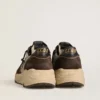 Sneaker da uomo con Running Sole in nylon e pelle scamosciata, con stella stampata e linguetta sul tallone in pelle