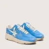 Sneaker da uomo Running Sole in pelle scamosciata blu brillante con stella bianca
