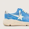 Sneaker da uomo Running Sole in pelle scamosciata blu brillante con stella bianca