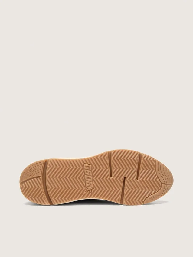 Sneaker da uomo Running Sole in pelle scamosciata blu brillante con stella bianca