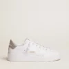 Sneakers Purestar da donna con linguetta sul tallone argentata glitterata