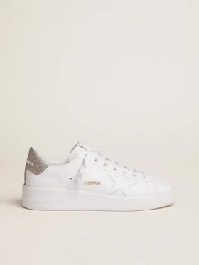 Sneakers Purestar da donna con linguetta sul tallone argentata glitterata