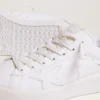 Sneakers Purestar da donna con linguetta sul tallone argentata glitterata