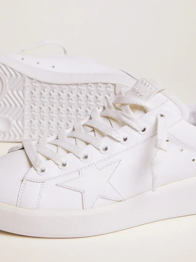 Sneakers Purestar da donna con linguetta sul tallone argentata glitterata