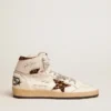 Sneakers Sky-Star con firma sulla caviglia e inserti in pelle di pony con stampa leopardata