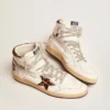 Sneakers Sky-Star con firma sulla caviglia e inserti in pelle di pony con stampa leopardata