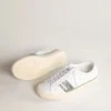Sneakers sostenibili Yatay modello 1B con tomaia bianca a base biologica e glitter riciclati argentati Y