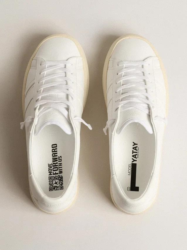 Sneakers sostenibili Yatay Modello 1B con tomaia bianca a base biologica e Y bianco
