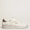 Sneakers Stardan con stella in pelle metallizzata argento e linguetta sul tallone