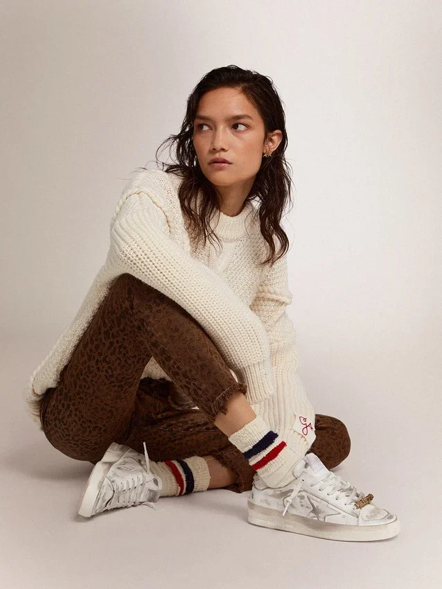 Sneakers Stardan in pelle bianca con effetto vissuto