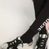 Sneakers Super-Star in pelle argentata con inserti in pelle scamosciata