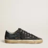 Sneakers V-Star in denim blu notte con stella e puntale in pelle nera