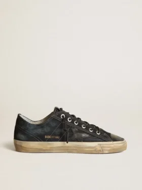 Sneakers V-Star in denim blu notte con stella e puntale in pelle nera