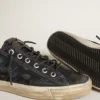 Sneakers V-Star in denim blu notte con stella e puntale in pelle nera