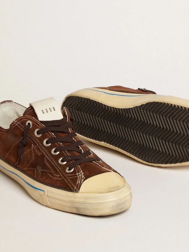 Sneakers V-Star LTD da uomo in pelle scamosciata marrone scuro con stella tono su tono