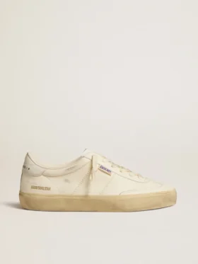 Soul Star da donna in nappa bianca con linguetta sul tallone in pelle bianca