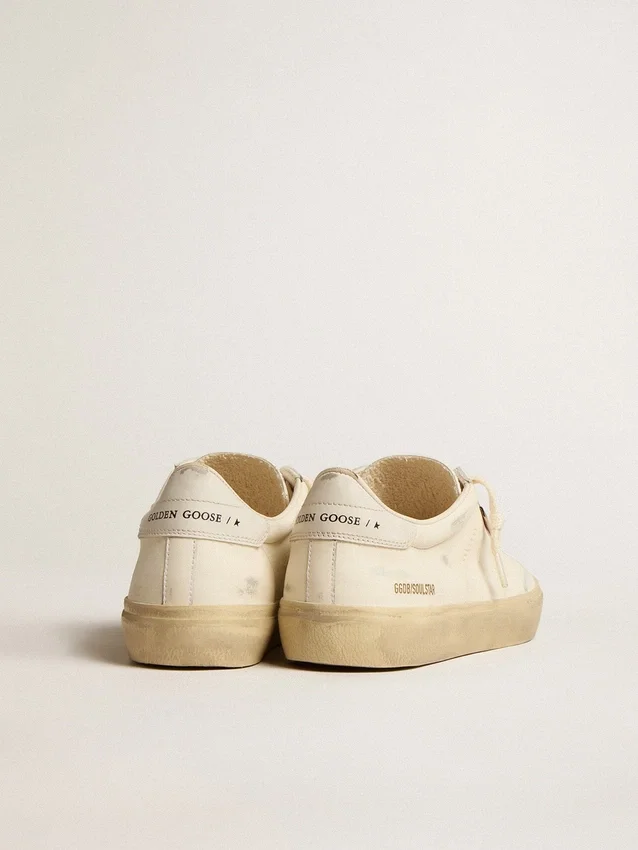 Soul Star da donna in nappa bianca con linguetta sul tallone in pelle bianca