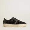 Soul Star da donna in paillettes nere con linguetta sul tallone in pelle scamosciata nera