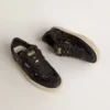 Soul Star da donna in paillettes nere con linguetta sul tallone in pelle scamosciata nera